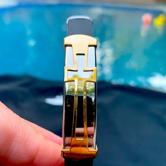 New Stainless Steel Rubber Two Tone Bracelet - Picture 1 of 5